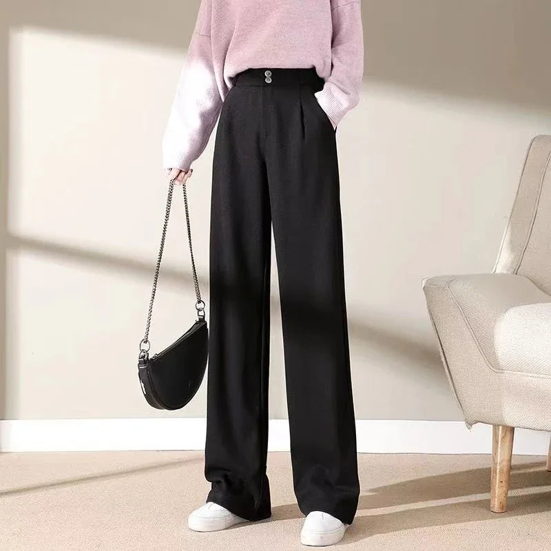 Classic Fit Warm Wool Straight Leg Pants