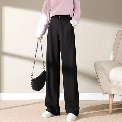 Classic Fit Warm Wool Straight Leg Pants