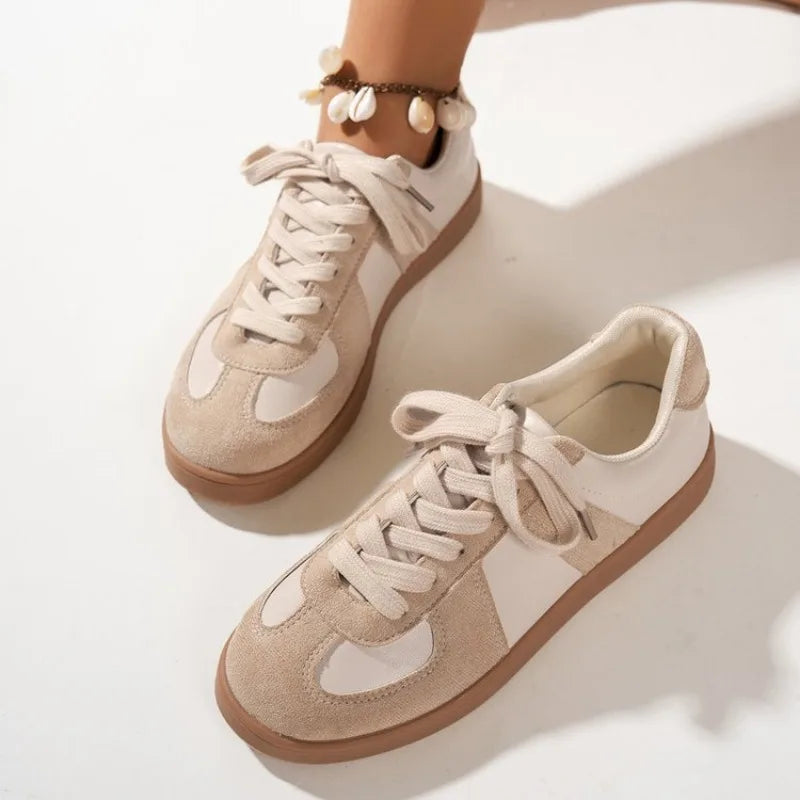 Vintage Distressed Lace Up Womens Flat Shoes