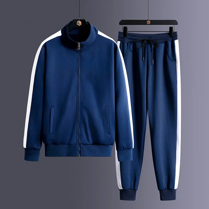 Men's Fashionable Striped Tracksuit Set - VogeLuxe