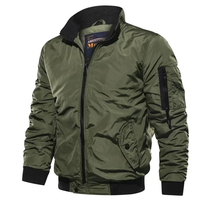 Men's Fitted Classic Bomber Coat