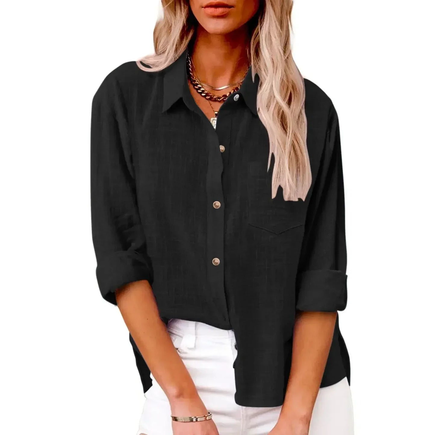 Ladies Classic Casual Linen Shirt