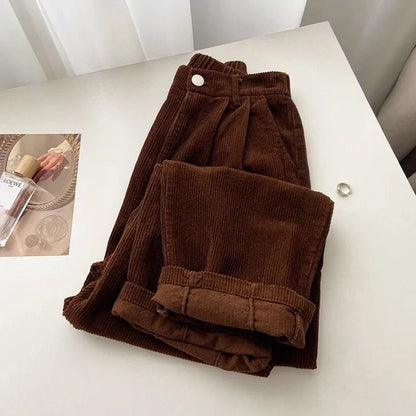 Comfortable Wide Leg Corduroy Pants
