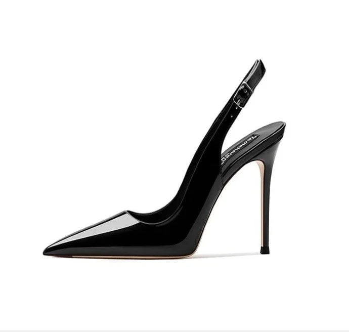 Shiny Buckle High Heel Sandals