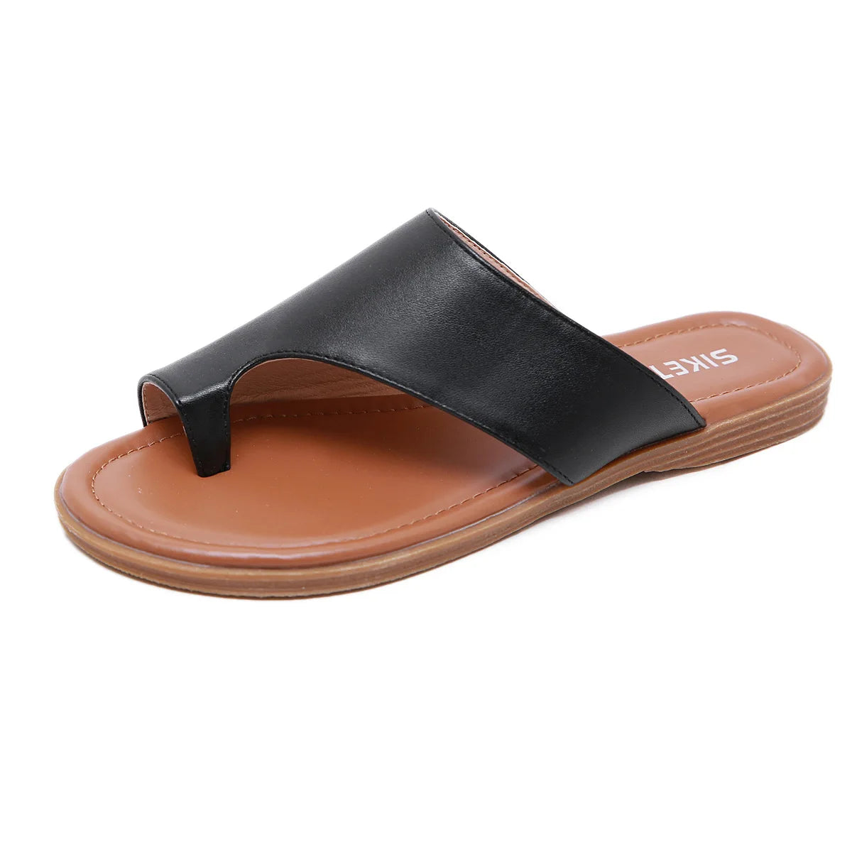 Ladies Comfortable Faux Leather Flip Flop Sandals