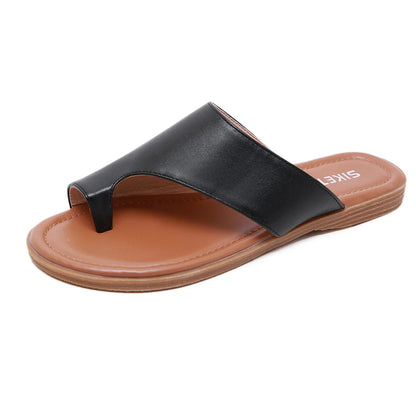 Ladies Comfortable Faux Leather Flip Flop Sandals