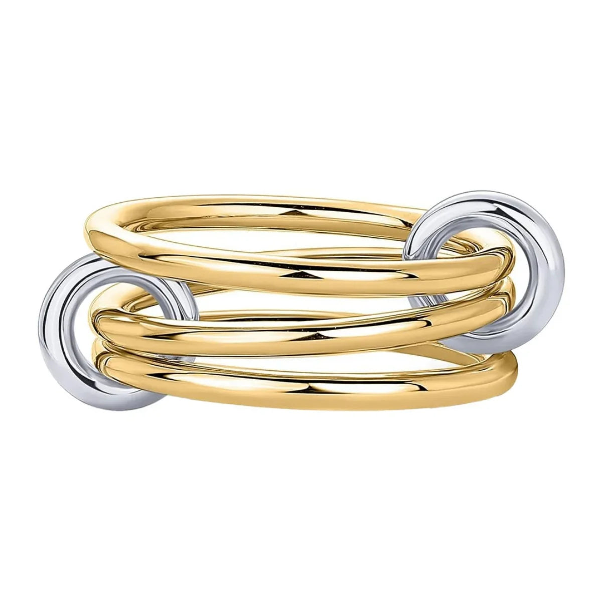 Simple Copper Mixed Metal Ring Set
