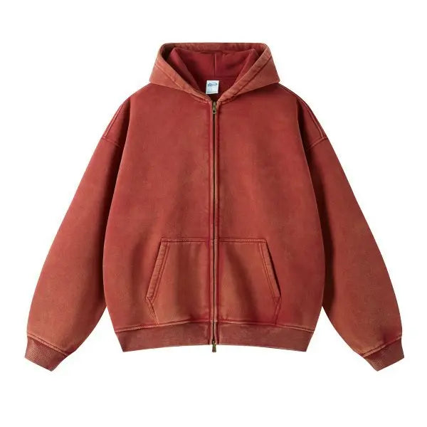 Premium Distressed Full Zip Urban Hoodie