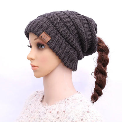 Warm Slouchy Cable Knit Hat