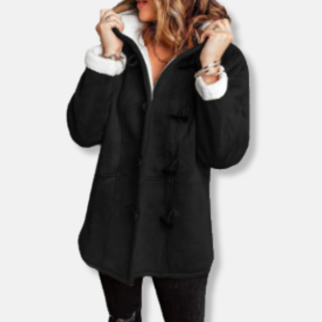 Sienna Hooded Toggle Coat | Relaxed Fit Thigh-Length Coat 6