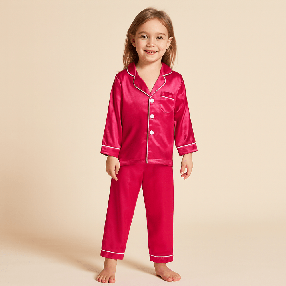 Soft Kids Sleepwear Silk Pajama Set Nightwear