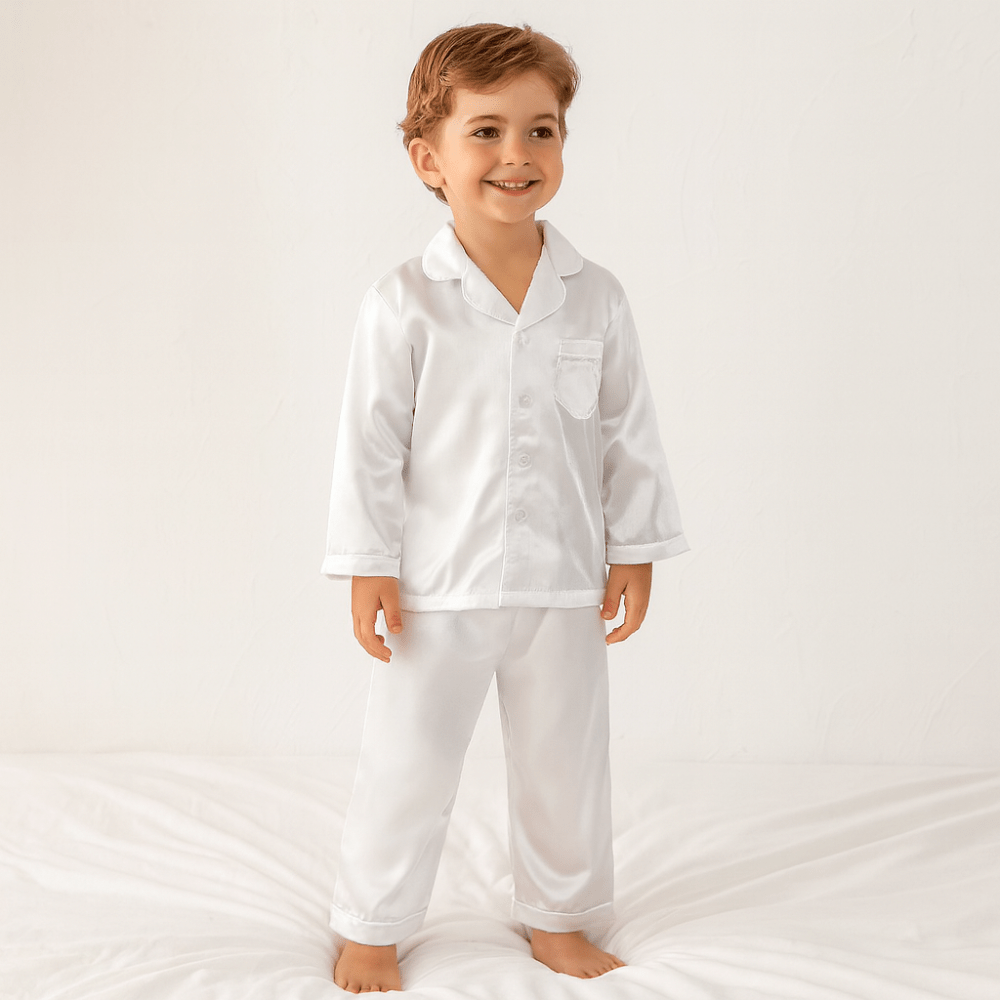 Soft Kids Sleepwear Silk Pajama Set Nightwear