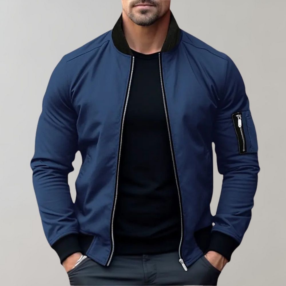 Men's Classic Zip Bomber Jacket - VogeLuxe