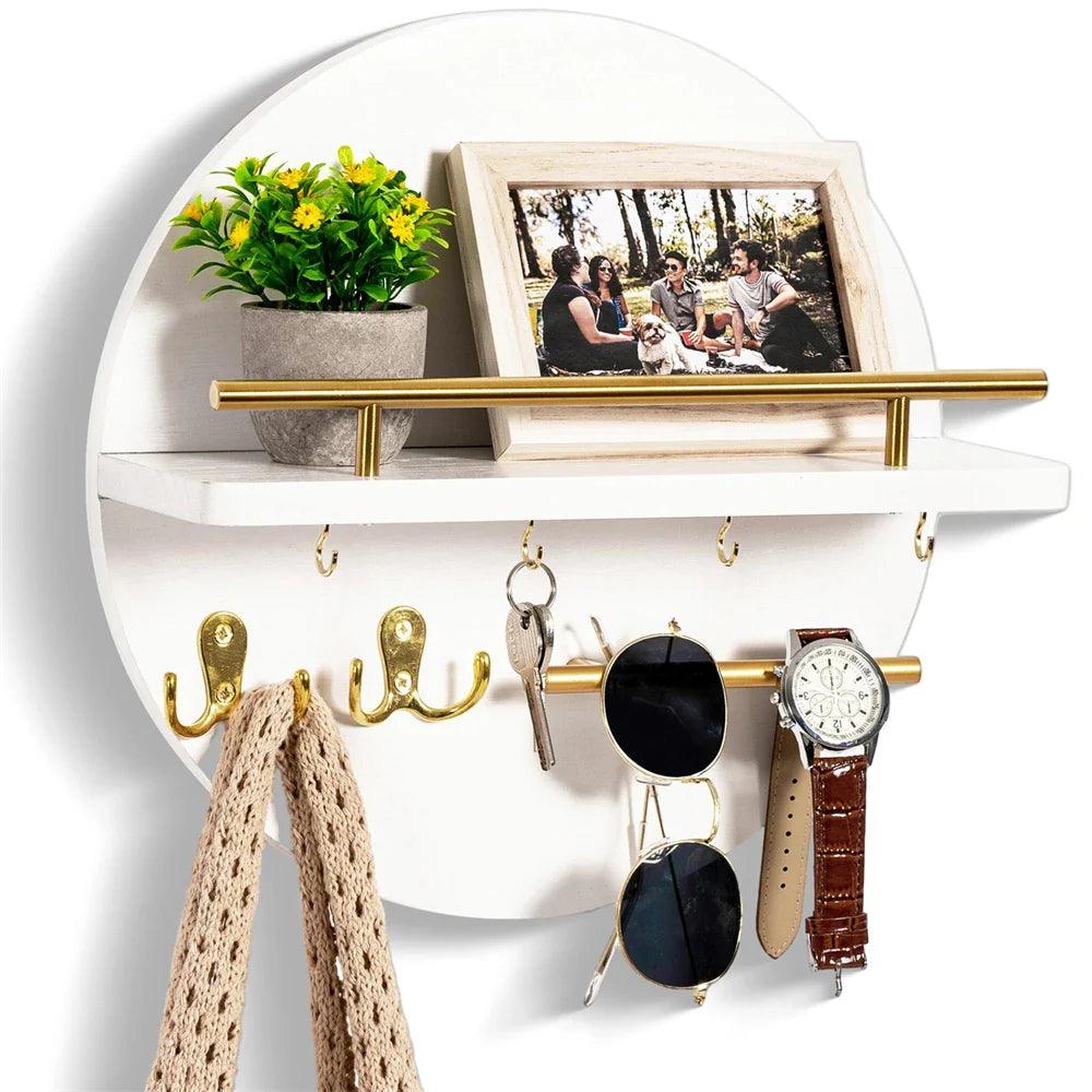 Natural Wood Key Hook | Modern Wall Storage