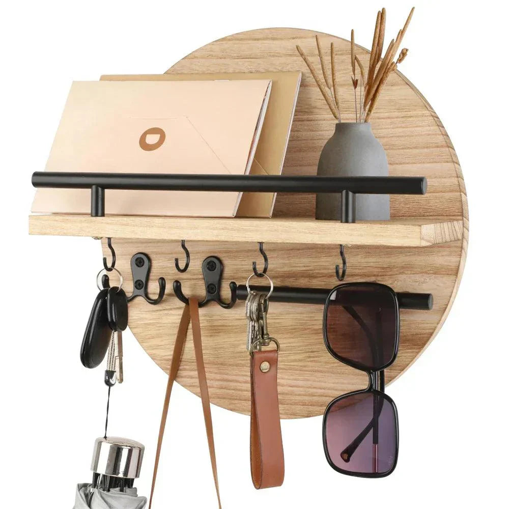 Natural Wood Key Hook | Modern Wall Storage