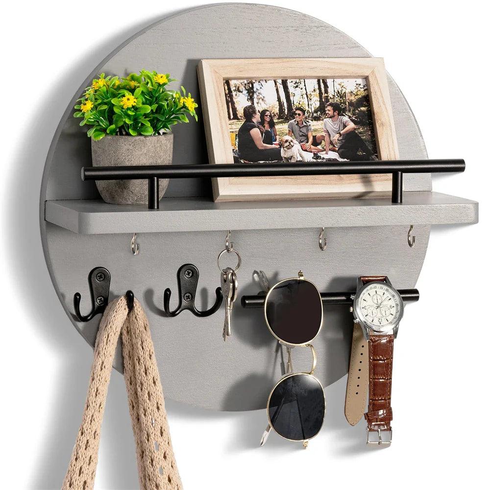 Natural Wood Key Hook | Modern Wall Storage