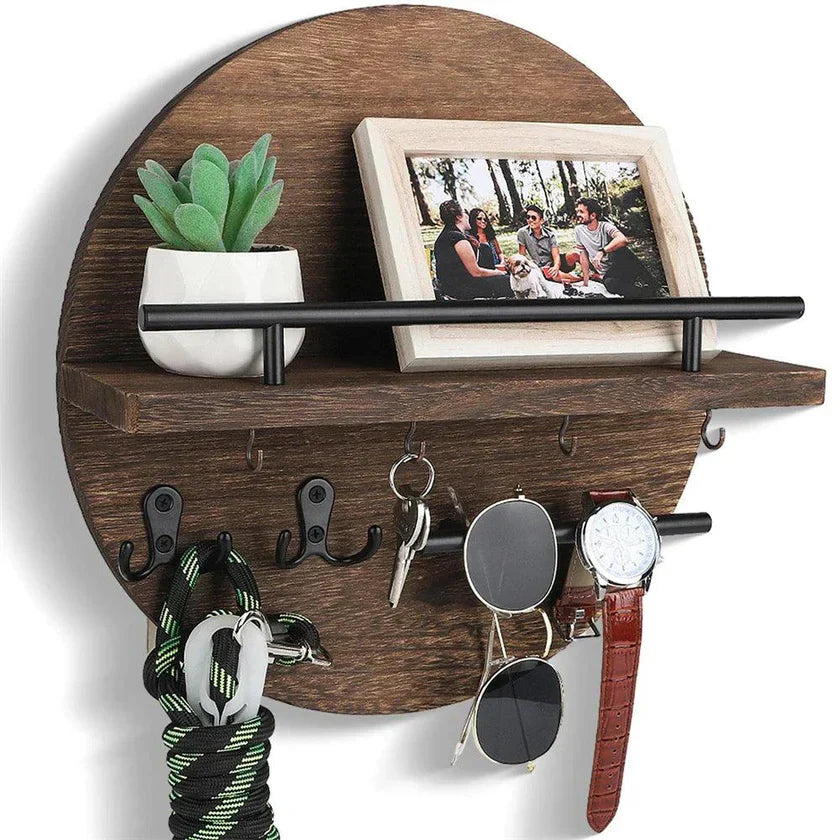 Rustic Wall Key Organizer Rack - VogeLuxe