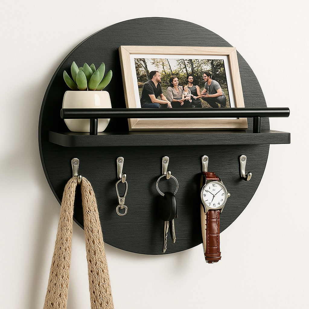 Natural Wood Key Hook | Modern Wall Storage - VogeLuxe