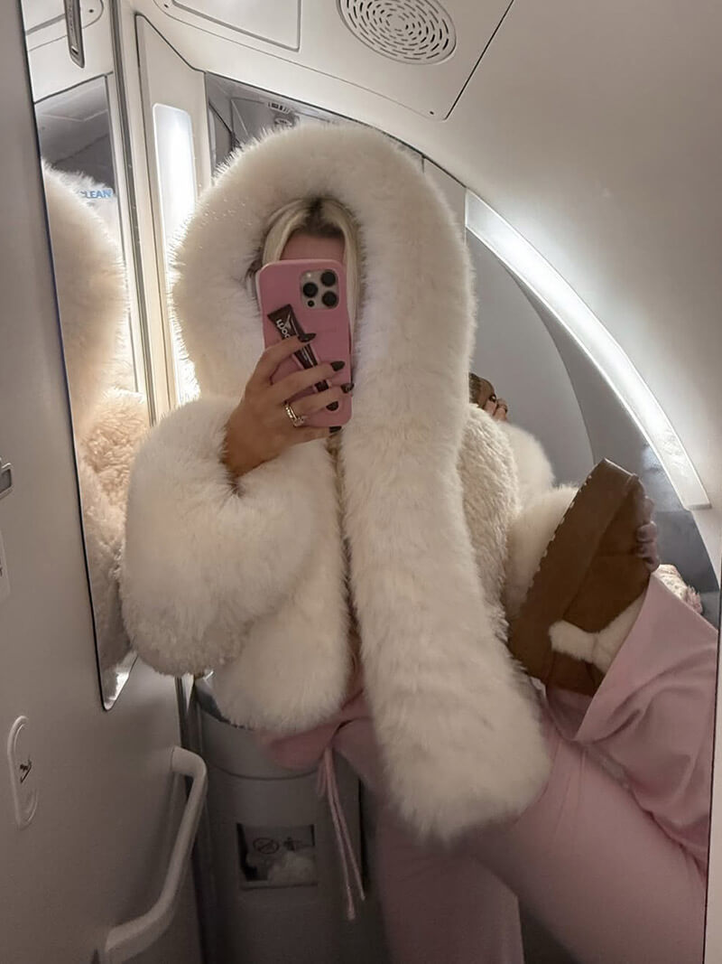Soft Plush Faux Fur Parka Women's Winter Coat