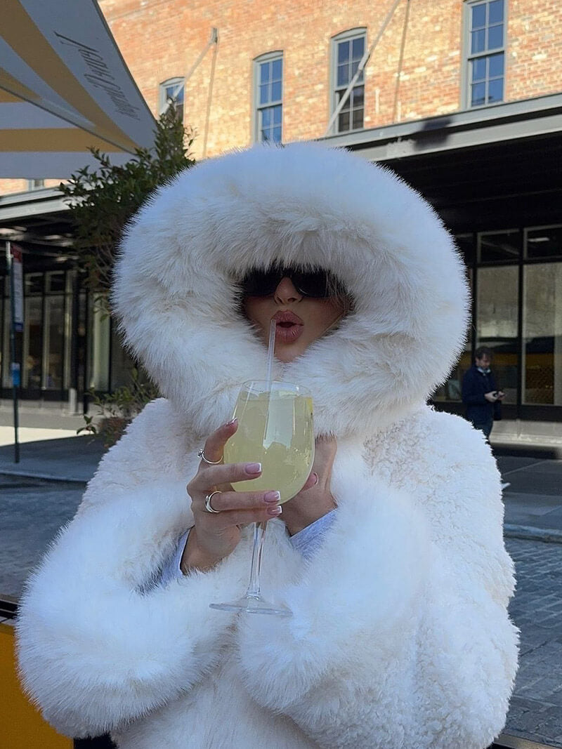 Soft Plush Faux Fur Parka Women's Winter Coat