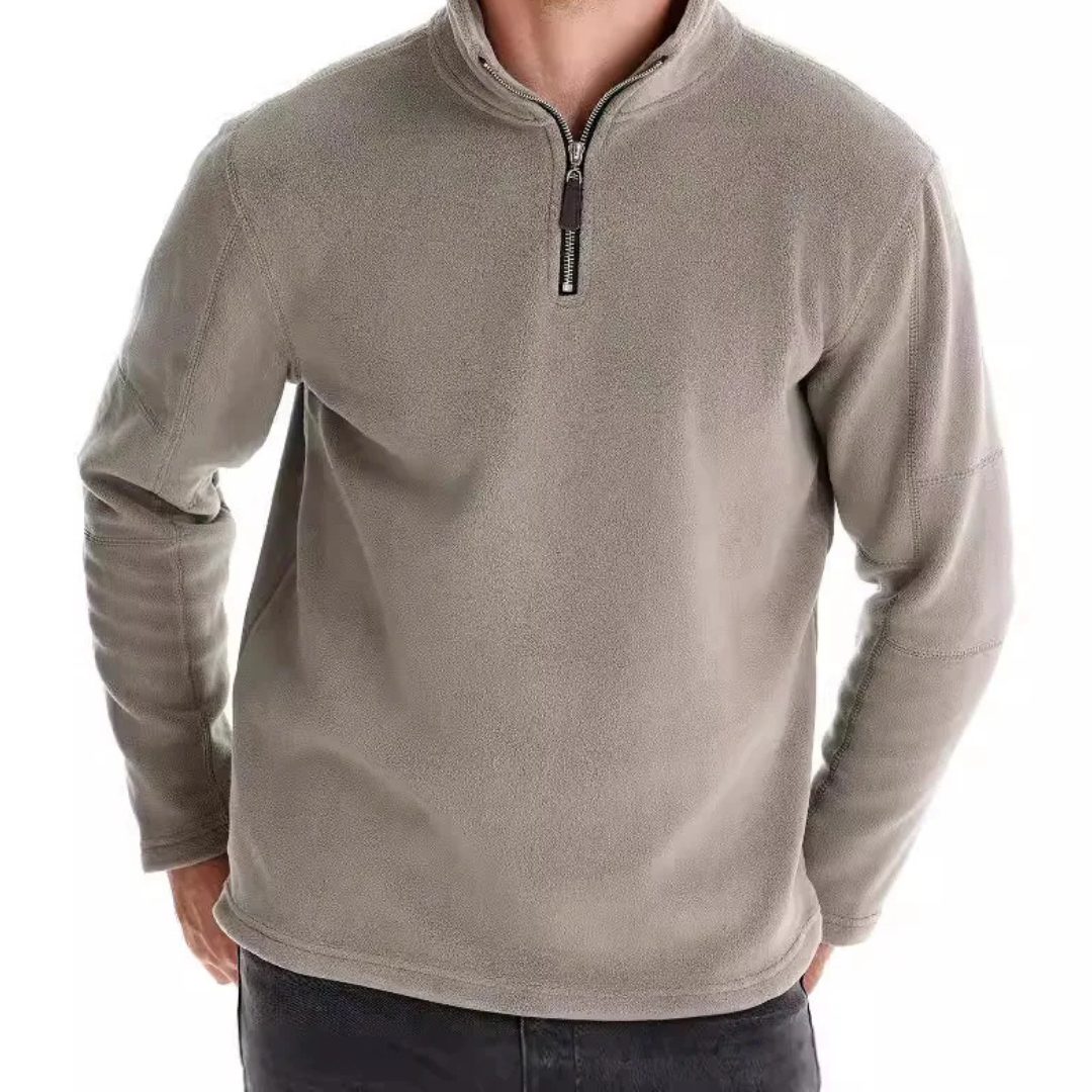 Soft-Blend Sweater - Zip Front Stand Collar & Easy On Off