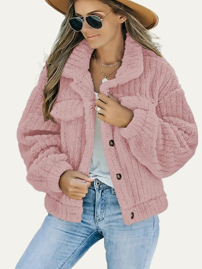 Soft Faux Fur Button Trucker Jacket 13