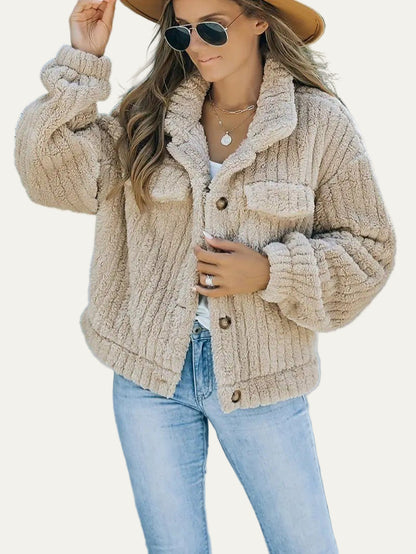 Soft Faux Fur Button Trucker Jacket 2