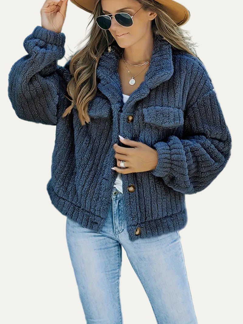 Soft Faux Fur Button Trucker Jacket 8