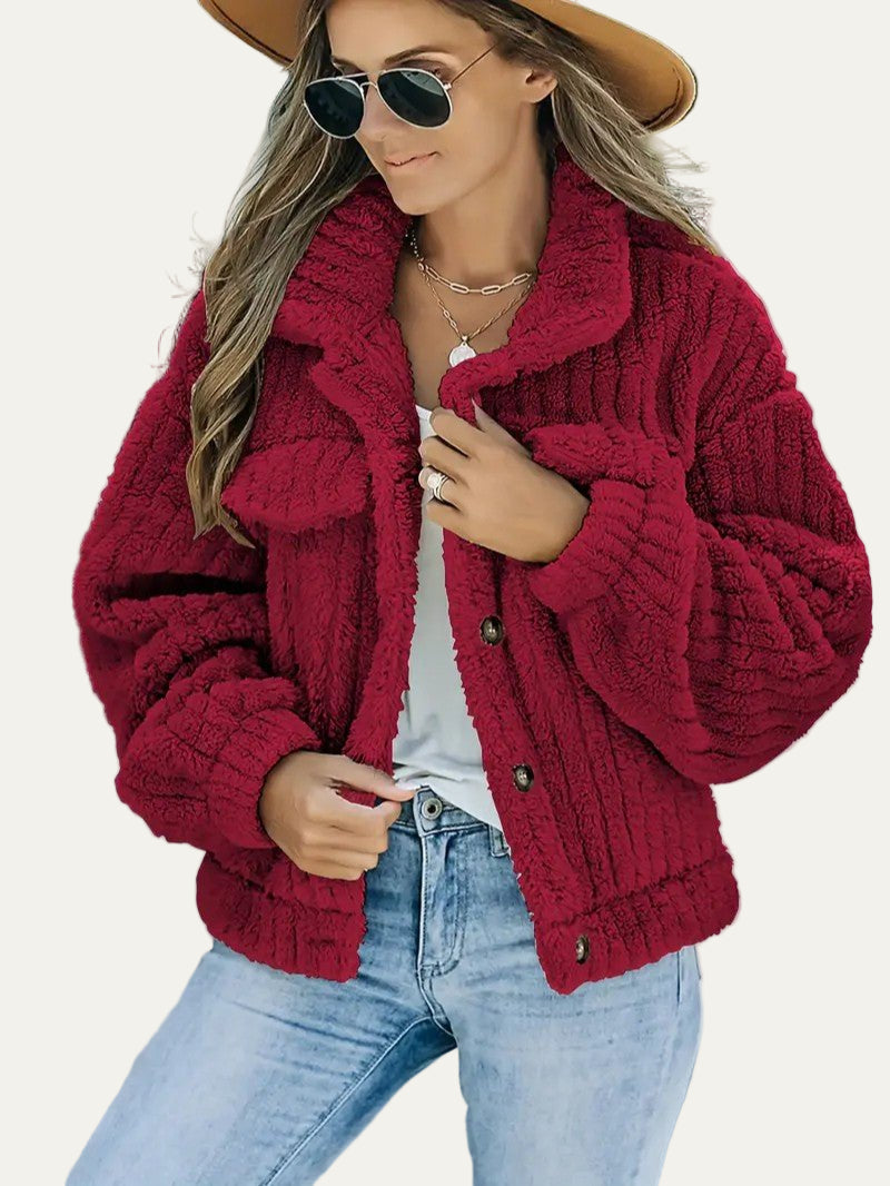 Soft Faux Fur Button Trucker Jacket 9