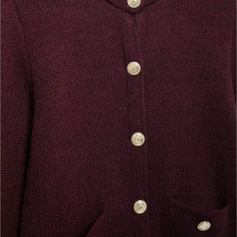 Soft Knit Cardigan with Golden Buttons