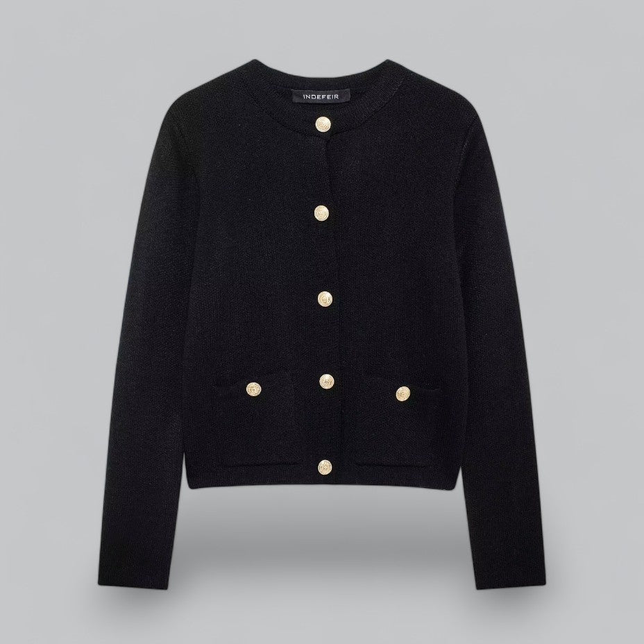 Soft Knit Cardigan with Golden Buttons
