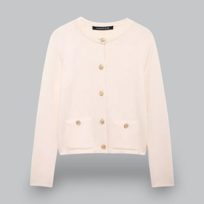 Soft Knit Cardigan with Golden Buttons