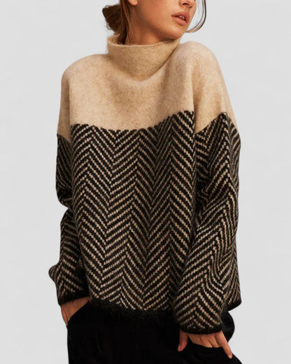 VogeLuxe | Women’s Thick Turtleneck Geometric Top
