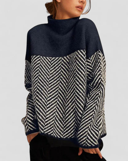 VogeLuxe | Women’s Thick Turtleneck Geometric Top