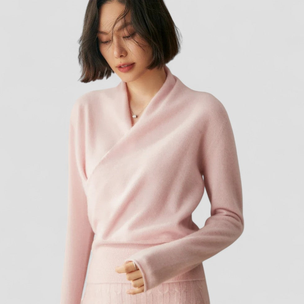 VogeLuxe | Women’s Crossover Cashmere Sweater