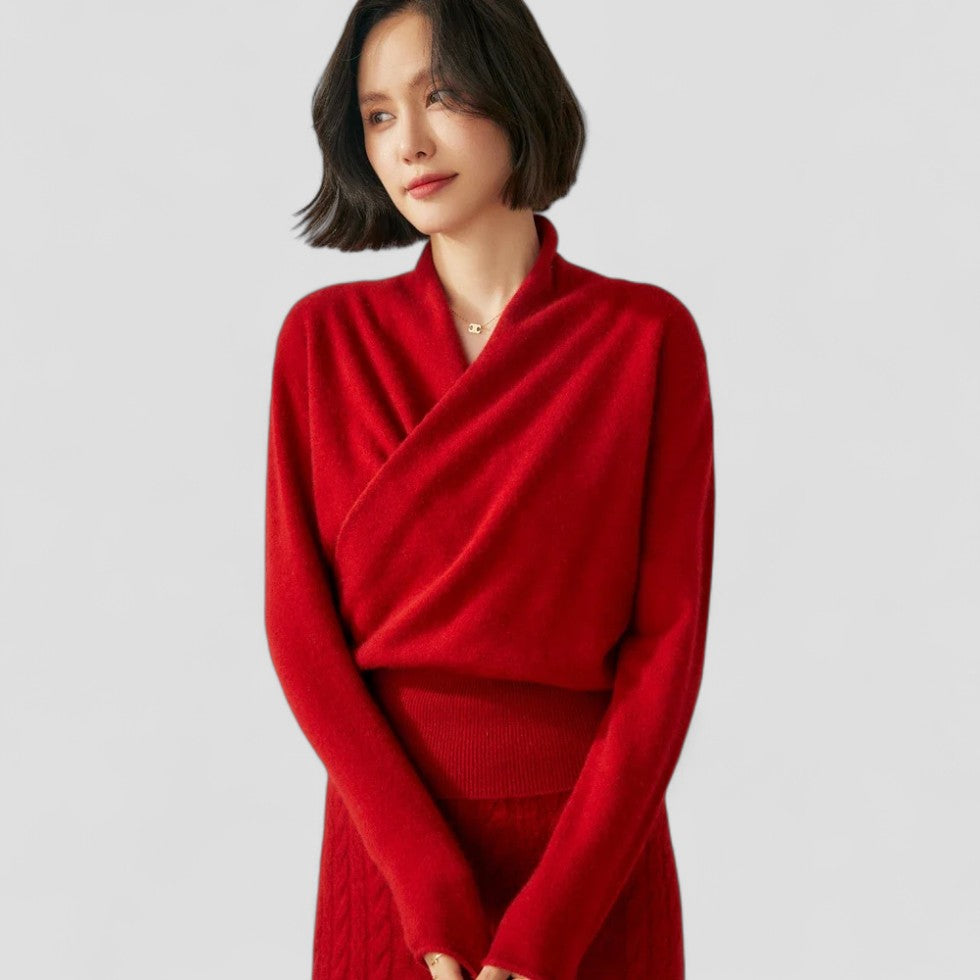 VogeLuxe | Women’s Crossover Cashmere Sweater