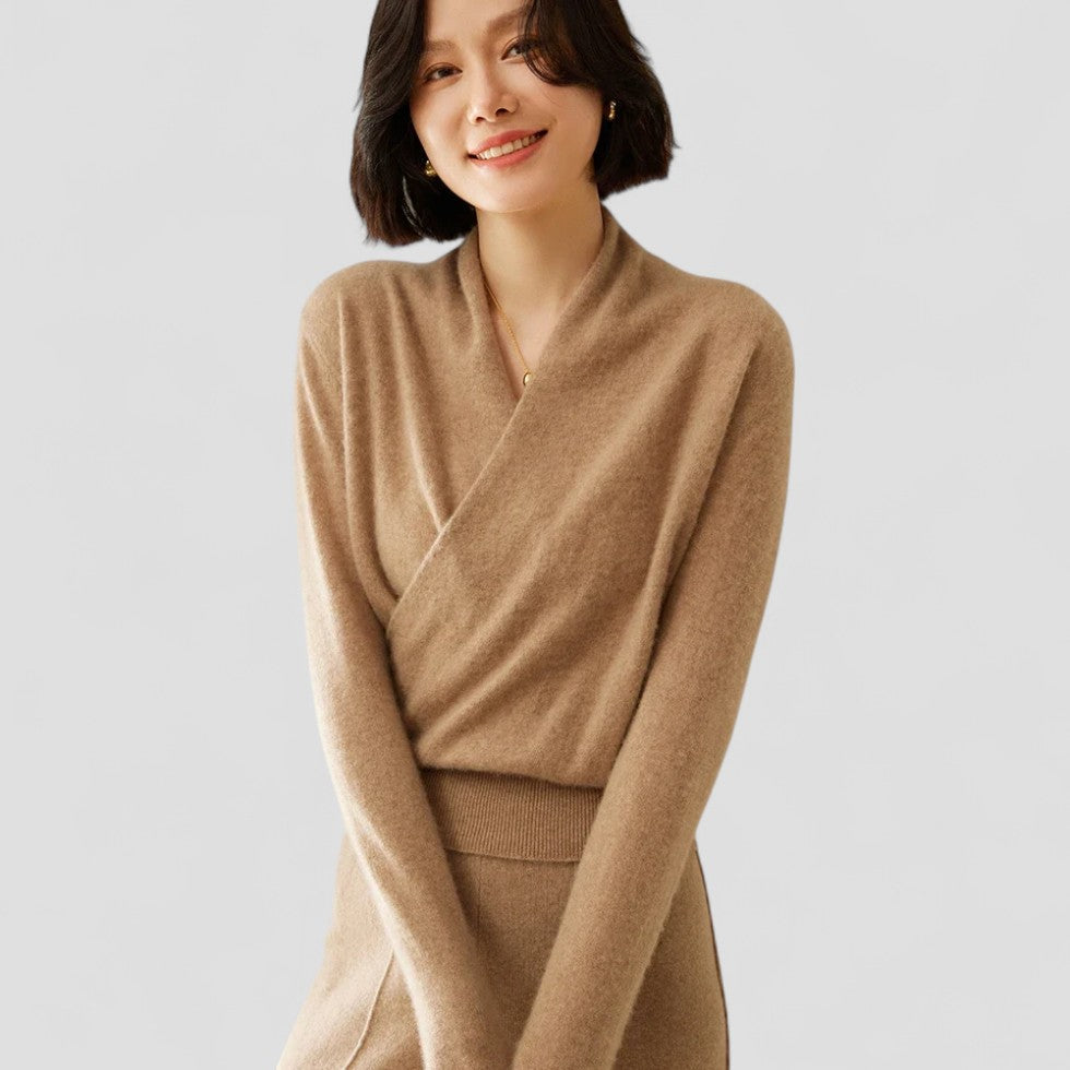 VogeLuxe | Women’s Crossover Cashmere Sweater