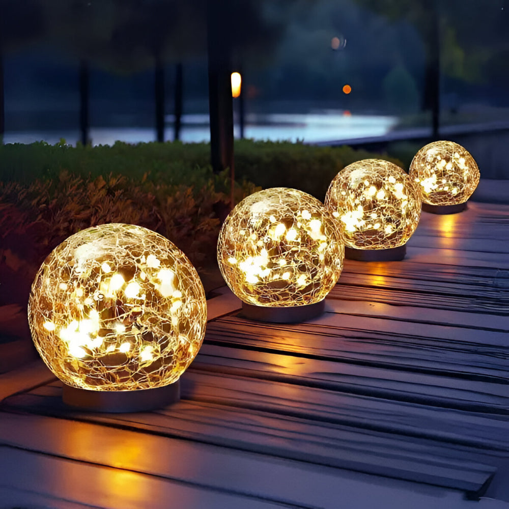 Outdoor Garden Glass Ball Solar Powered Path Lights