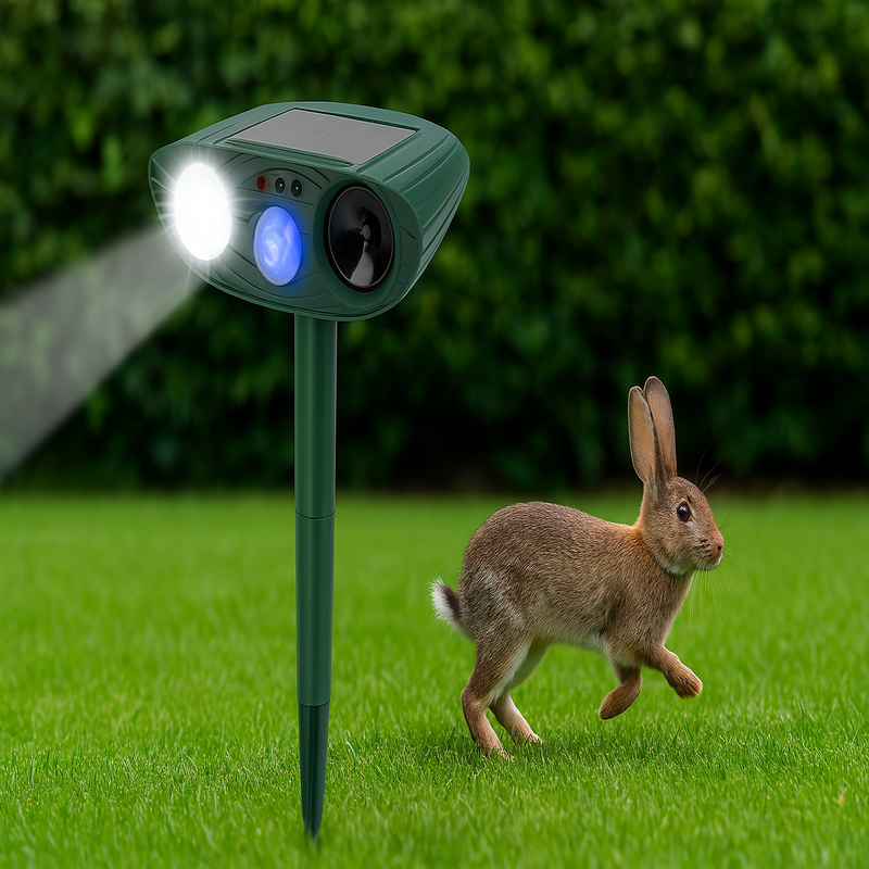 Solar Powered Rabbit Repellent With Flashing LED Light - VogeLuxe