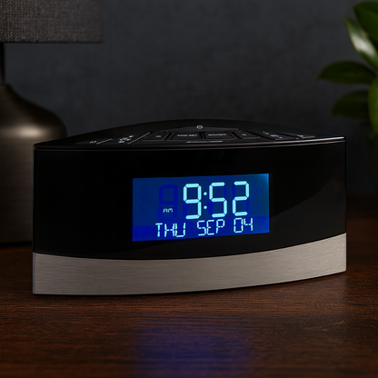 Compact Sleep Sound Machine Alarm Clock Radio - VogeLuxe