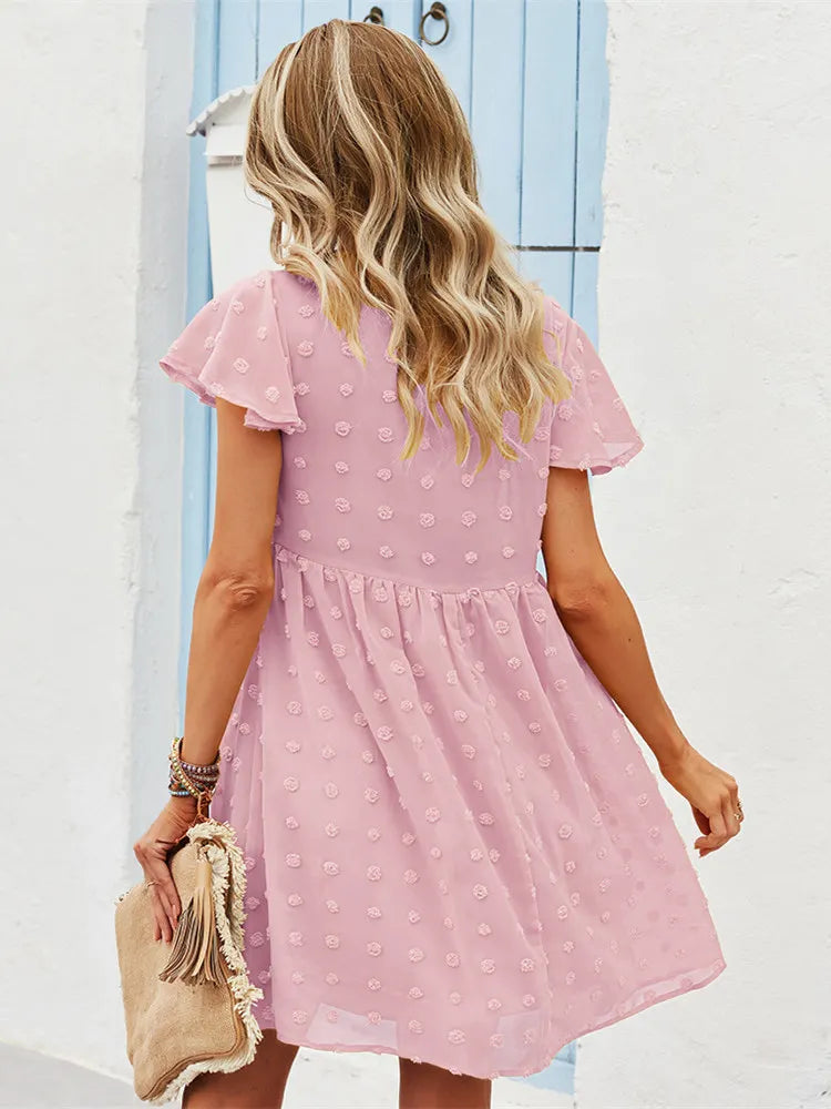 Women's Cute Sundress with V Neck for Summer