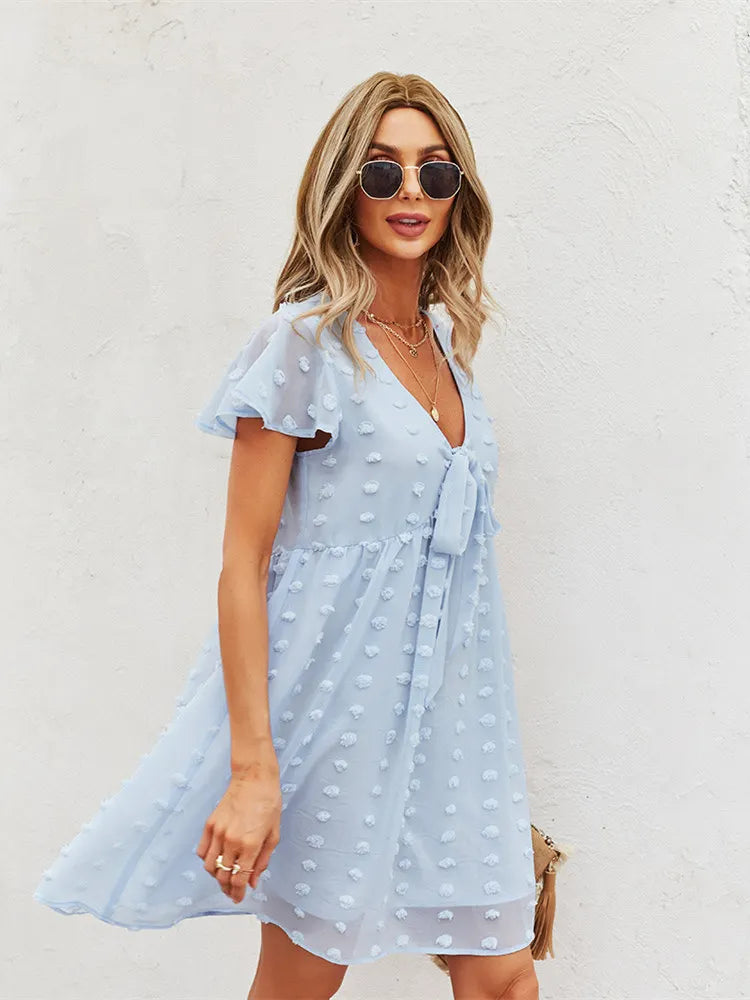 Women's Cute Sundress with V Neck for Summer - VogeLuxe