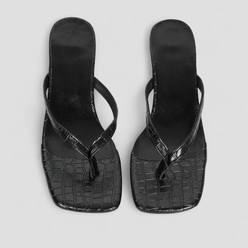 Square Toe Kitten Heel Sandals for Summer