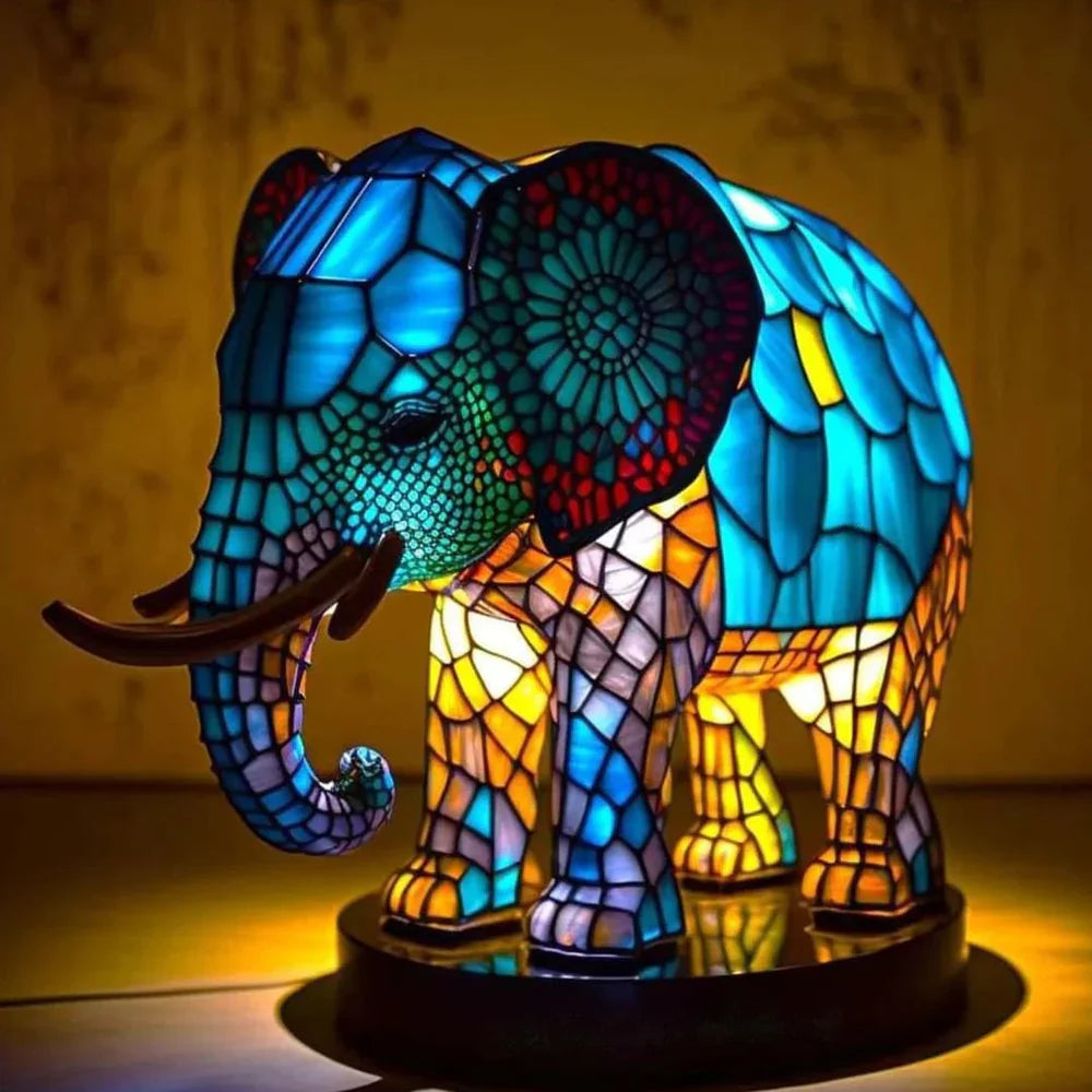 Colorful Glass Animal Desk Lamp Decor