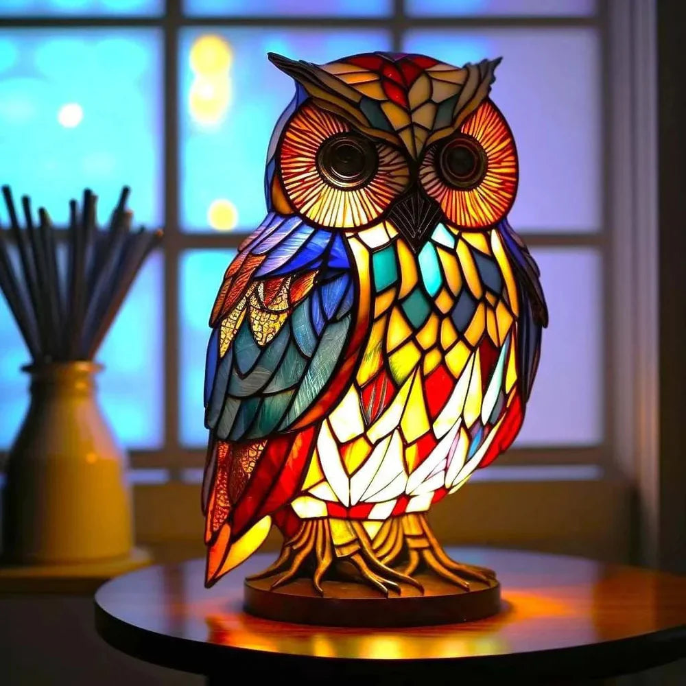 Colorful Glass Animal Desk Lamp Decor