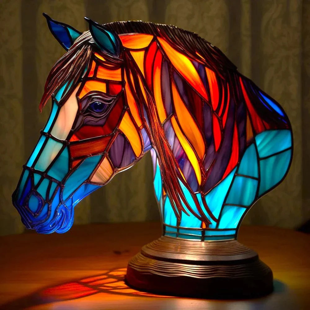 Colorful Glass Animal Desk Lamp Decor