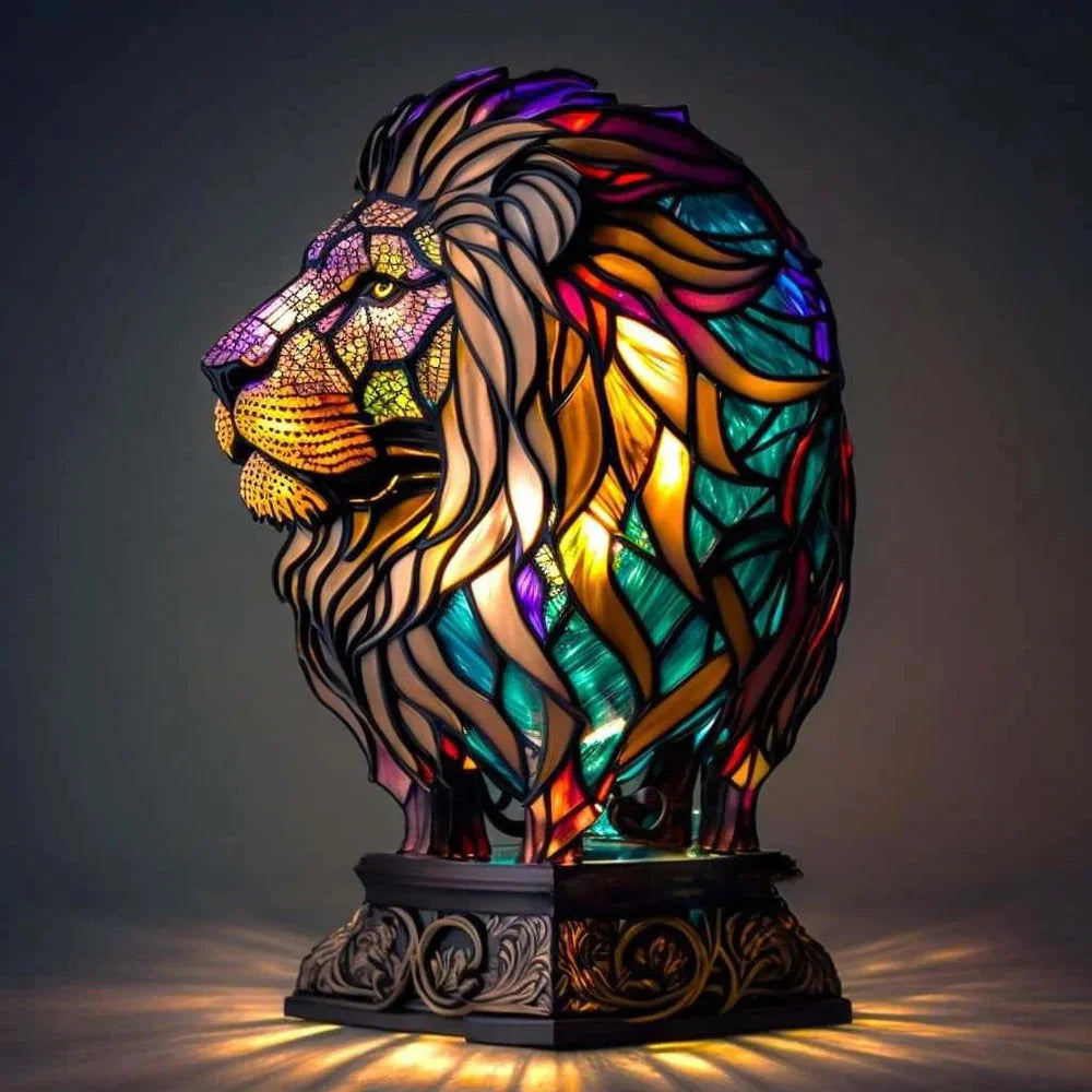 Colorful Glass Animal Desk Lamp Decor
