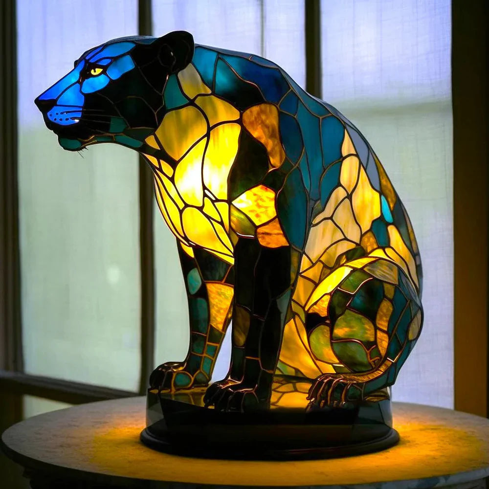 Colorful Glass Animal Desk Lamp Decor