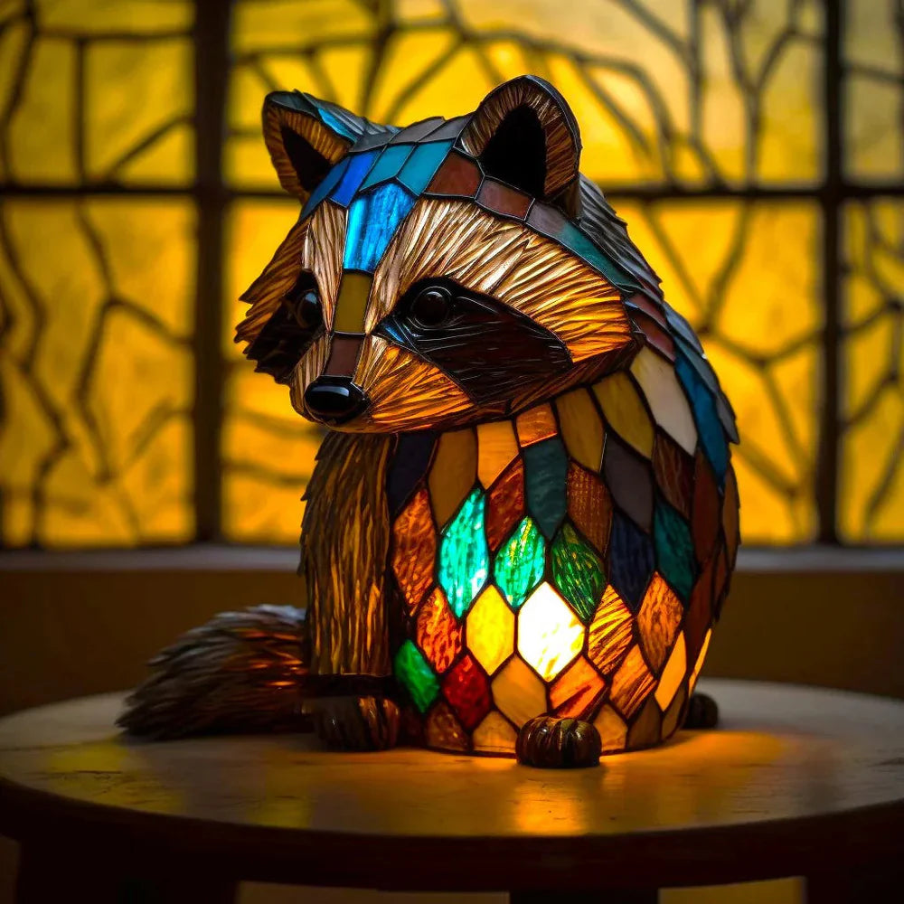 Colorful Glass Animal Desk Lamp Decor