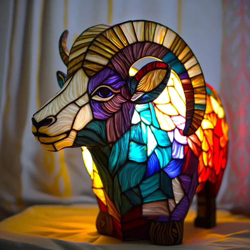 Colorful Glass Animal Desk Lamp Decor